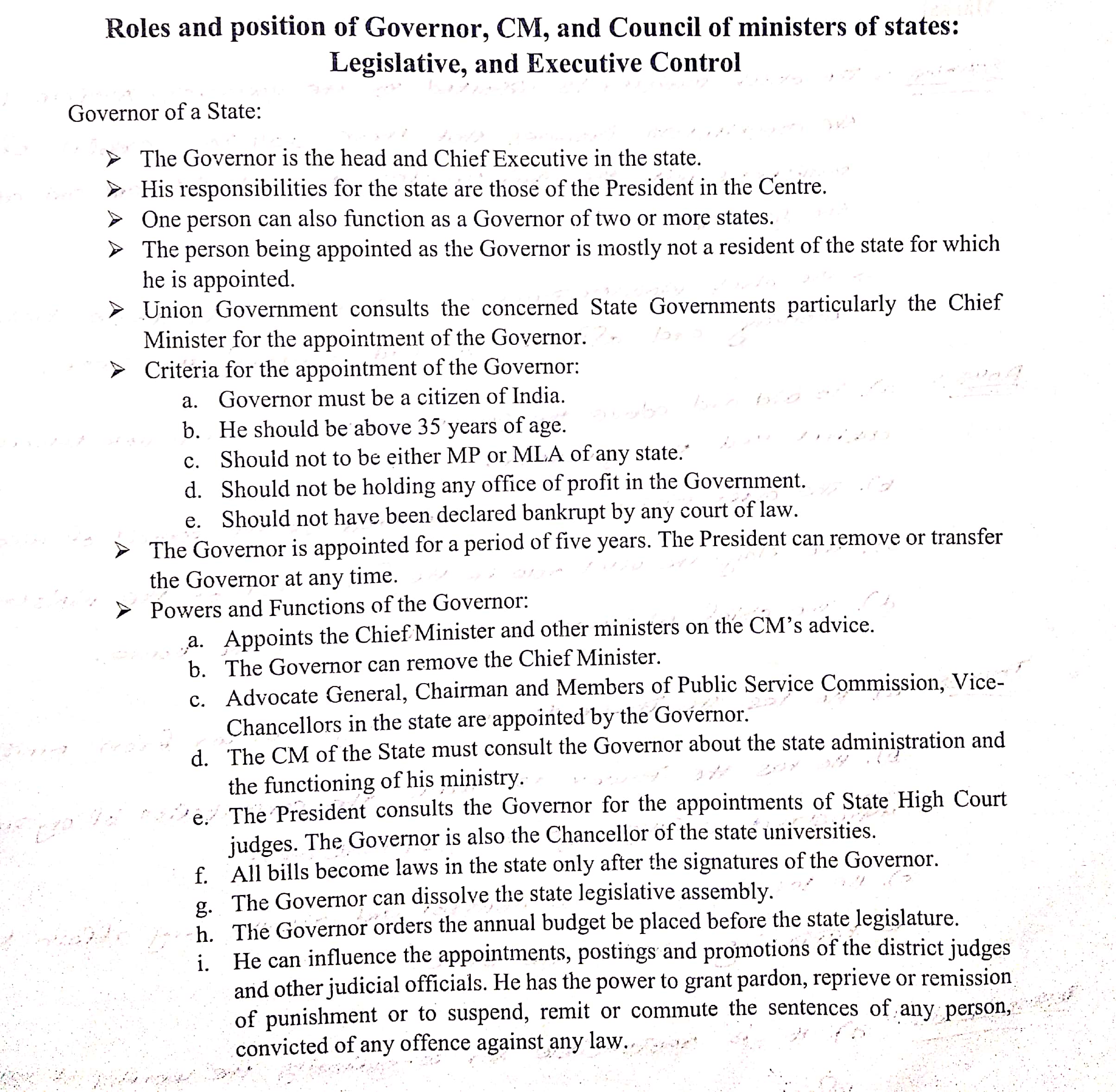 List of the Responsibilities given to a governor , Chief Minster and Council of Minsters of statea-New Doc 2019-10-17 14.41.46_4.jpg